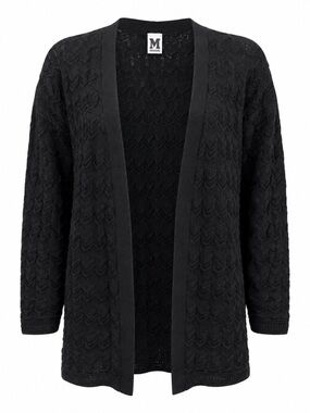 Missoni Wool Blend Black Zig Zag Cardigan Sweater 44 US 8 Quiet Luxury